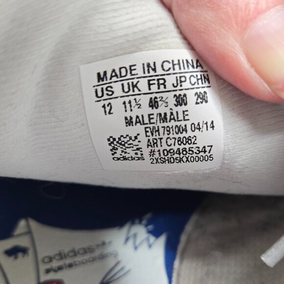 Adidas SEELEY White Cream Royal Skateboarding Men's Shoes Size 12 C76062 - Picture 8 of 9